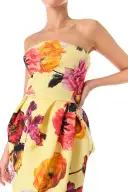 Strapless Floral Cocktail Dress(2,Soleil/Multi)