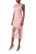 Sleeveless Lace Sheath(2,Pink)
