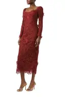 Long Sleeve Lace Sheath(2,Merlot)