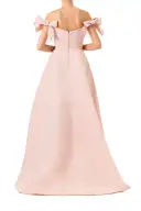 Off The Shoulder Bow Sleeve Gown(2,Pale Blush)