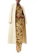 Strapless Embroidered Column Gown(2,Gold)