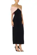 Velvet Off The Shoulder Sheath(2,Pale Blush/Noir)