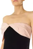 Velvet Off The Shoulder Sheath(2,Pale Blush/Noir)