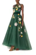 Floral Tulle Ball Gown(2,Juniper)