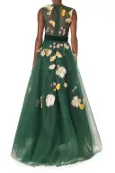 Floral Tulle Ball Gown(2,Juniper)