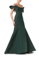 Bow Sleeve Trumpet Gown(2,Juniper)