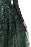 Off The Shoulder Embroidered Ball Gown(2,Juniper)