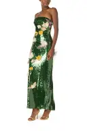 Floral Sequin Column Gown(2,Juniper)