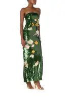 Floral Sequin Column Gown(2,Juniper)