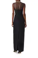 Pearl Neckline Column Gown(2,Noir)