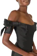 Off the Shoulder Bow Sleeve Sheath(2,Noir)