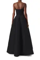 Draped Strapless Ball Gown(2,Silk White/Noir)