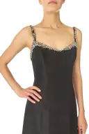 Crystal Strap Trumpet Gown(2,Noir)