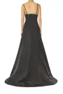 Crystal Strap Trumpet Gown(2,Noir)