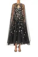 Daisy Embroidered Tulle Dress(2,Noir/Multi)