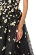 Daisy Embroidered Tulle Dress(2,Noir/Multi)
