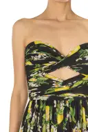 Strapless Lemon Floral Gown(2,Noir Multi)