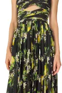Strapless Lemon Floral Gown(2,Noir Multi)