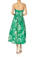 Floral Toile Strapless Dress(2,Grass/Silk White)