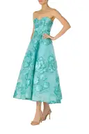 Sweetheart Tea-Length Dress(2,Aqua)
