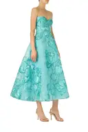 Sweetheart Tea-Length Dress(2,Aqua)