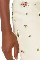 Embroidered Linen Cocktail Dress(2,Silk White/Multi)