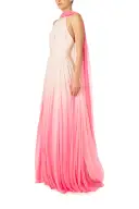 Hibiscus Ombre Chiffon Gown(2,Hibiscus/Multi)