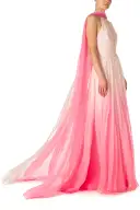 Hibiscus Ombre Chiffon Gown(2,Hibiscus/Multi)
