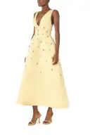 Limoncello Embroidered Cocktail Dress(2,Limoncello/Multi)