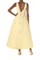 Limoncello Embroidered Cocktail Dress(2,Limoncello/Multi)