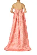 Floral Print Column Gown(2,Rosette Coral)