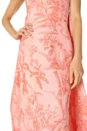 Floral Print Column Gown(2,Rosette Coral)