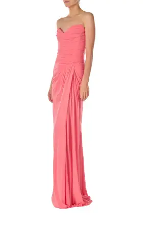 Strapless Draped Jersey Gown(2,Shell)