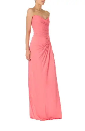 Strapless Draped Jersey Gown(2,Shell)