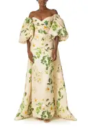 Rose Printed Blouson Cape