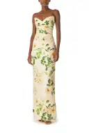 Rose Printed Column Gown