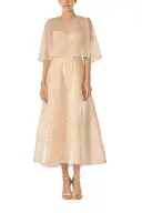 Sequin Tulle Tea Length Dress(2,Prosecco)