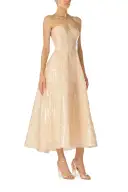 Sequin Tulle Tea Length Dress(2,Prosecco)