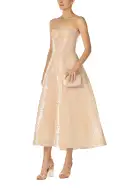 Sequin Tulle Tea Length Dress(2,Prosecco)