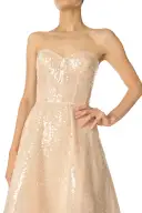 Sequin Tulle Tea Length Dress(2,Prosecco)