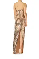 Rose Gold Floral Sequin Column Gown(2,Rose Gold)