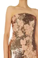 Rose Gold Floral Sequin Column Gown(2,Rose Gold)