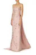 Rosé Metallic Column Gown(2,Rosé)