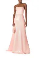 Satin and Sequin Column Gown(2,Rosette)