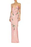 Floral Sequin Column Gown