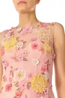 Embroidered Floral Sleeveless Gown(2,Rose/Multi)