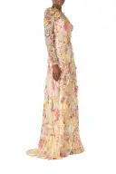 Embroidered Floral Lace Gown(2,Ecru/Multi)