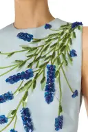 Lavender Embroidered Tea-Length Dress(2,Powder Blue/Multi)