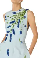 Lavender Embroidered Tea-Length Dress(2,Powder Blue/Multi)