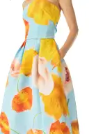 Poppy Floral Tea-Length Dress(2,Powder Blue/Multi)
